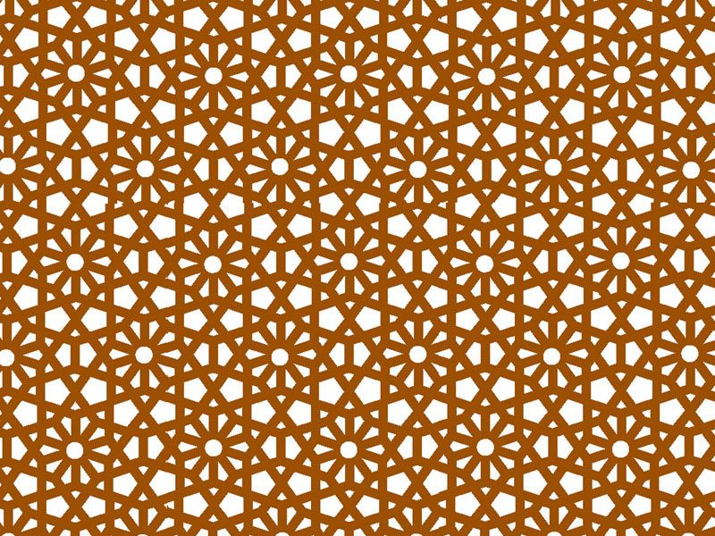 Golden aluminum expanded metal meshes with diamond holes are installed on interior wall.