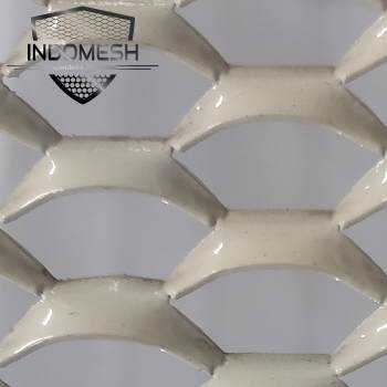  The picture shows different colors and hole shapes aluminum expanded metal facade meshes.